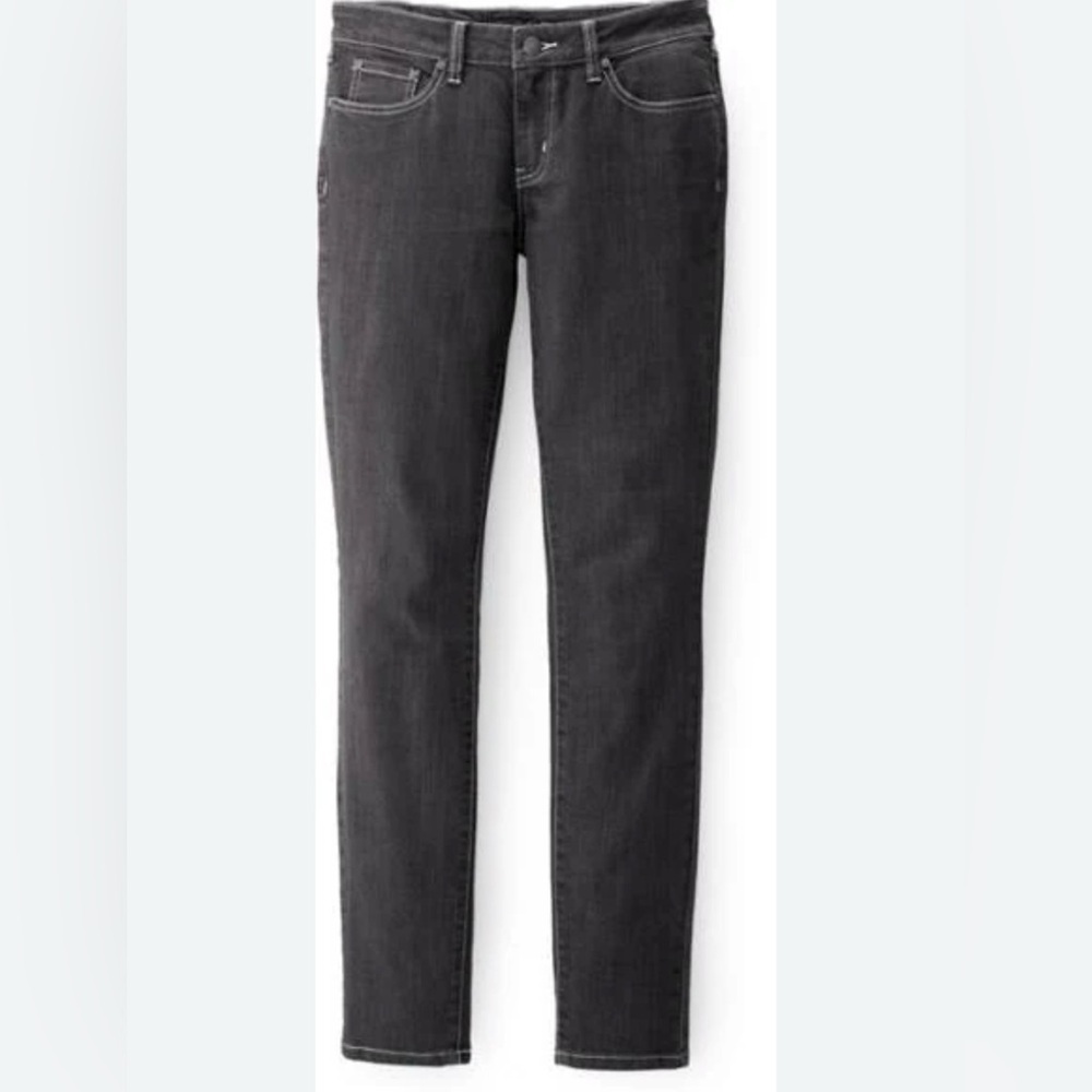 PrAna Charcoal‎ Gray Organic Cotton Stretch Jeans 12/31 Slim Straight Soft Denim